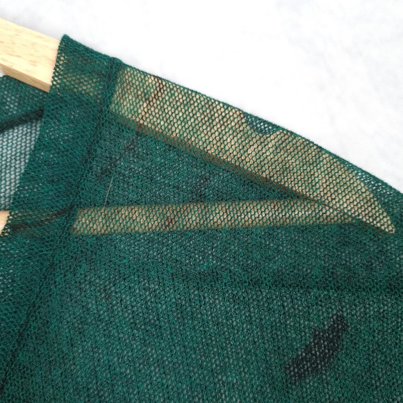 Art of Cloth Top Womens XS Green Black Ombre Mesh Short Sleeve Relaxed Shirt - Picture 5 of 16